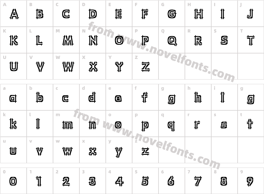 Wincing -BRK-Character Map