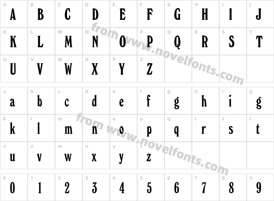 Windsor Elongated BTCharacter Map