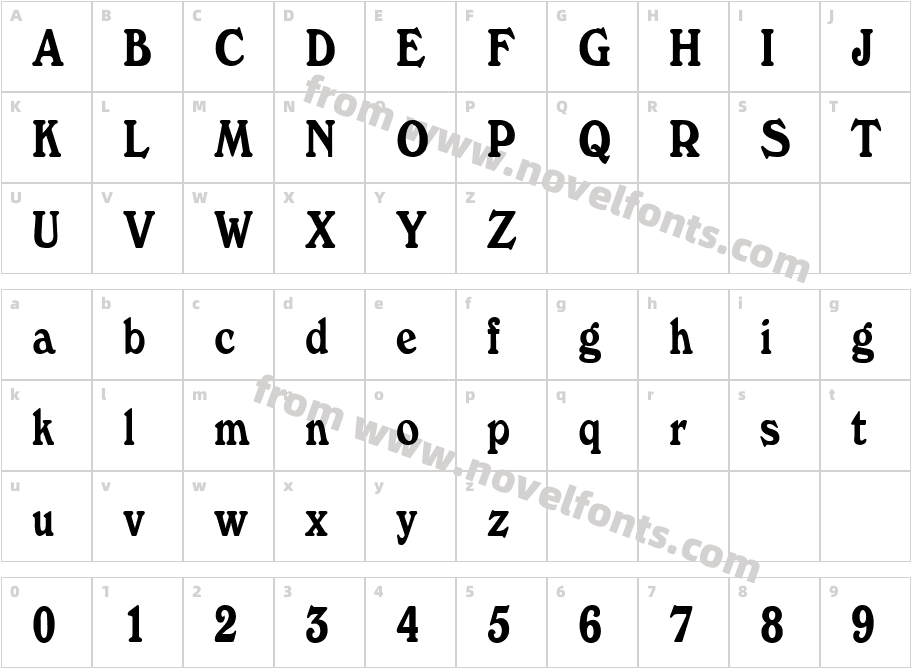 Windz Condensed NormalCharacter Map