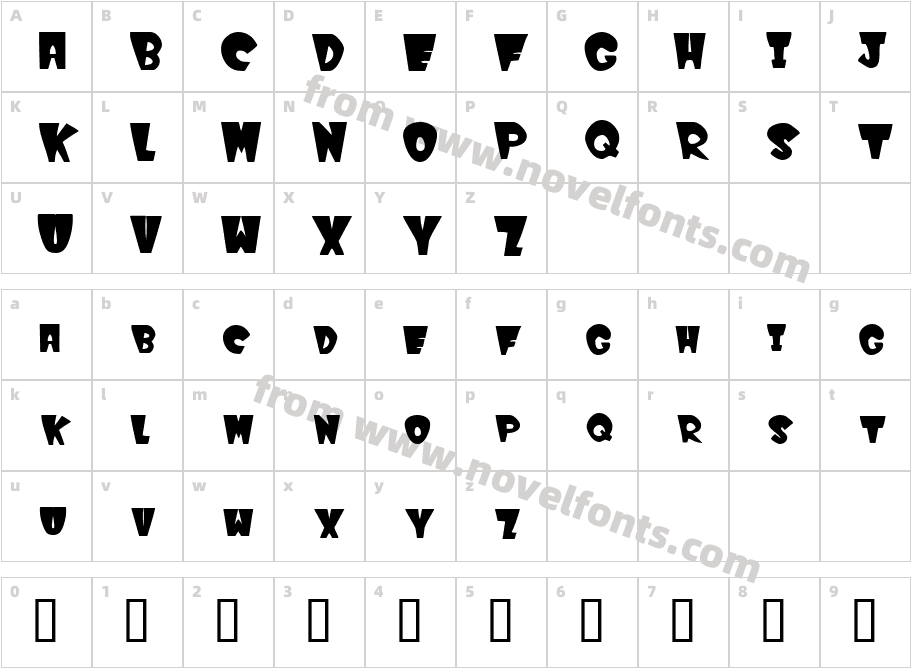 WinksFilledCharacter Map