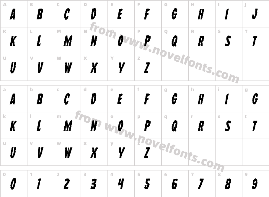 Wolf Brothers ItalicCharacter Map