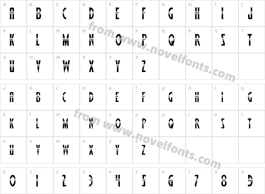 Wolf's Bane HalftoneCharacter Map