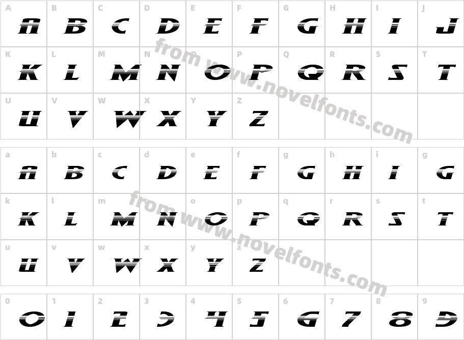 Wolf's Bane II Super Expand Halftone ItalicCharacter Map