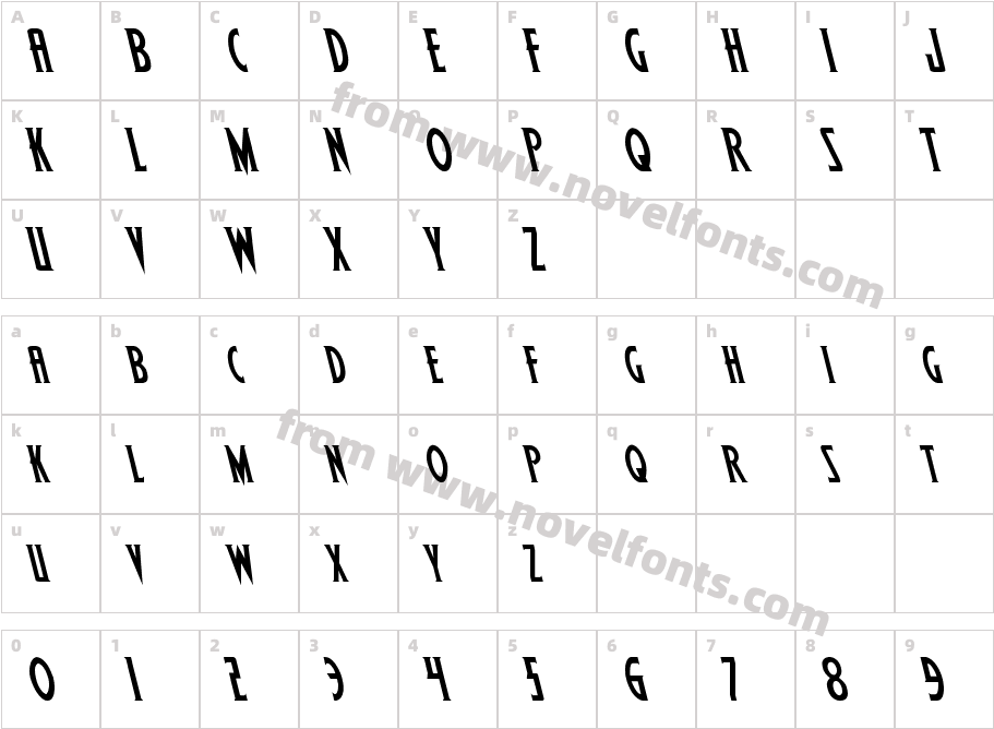 Wolf's Bane LeftalicCharacter Map