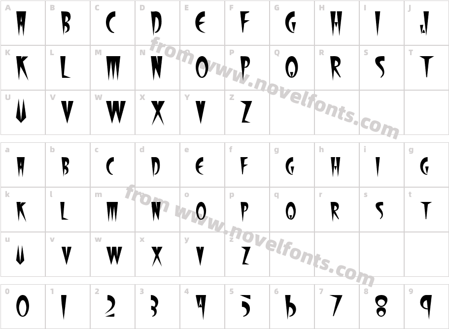 Wolfgang Caps BoldCharacter Map