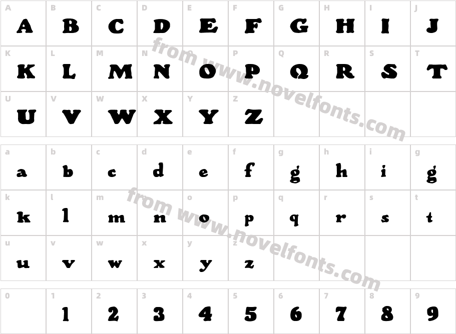 Wood Stevens BoldCharacter Map