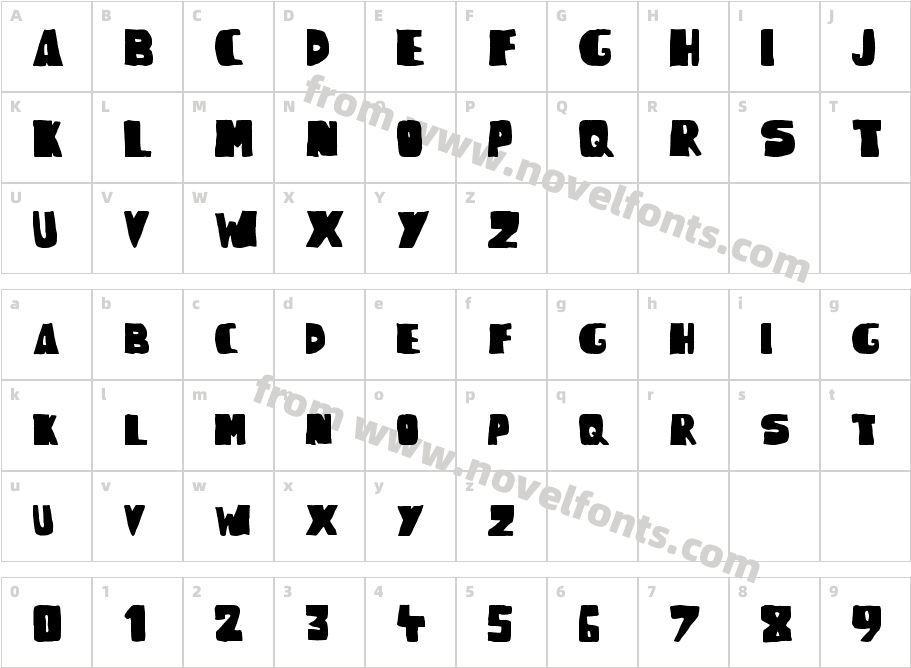 Woodcutter Rude PressCharacter Map