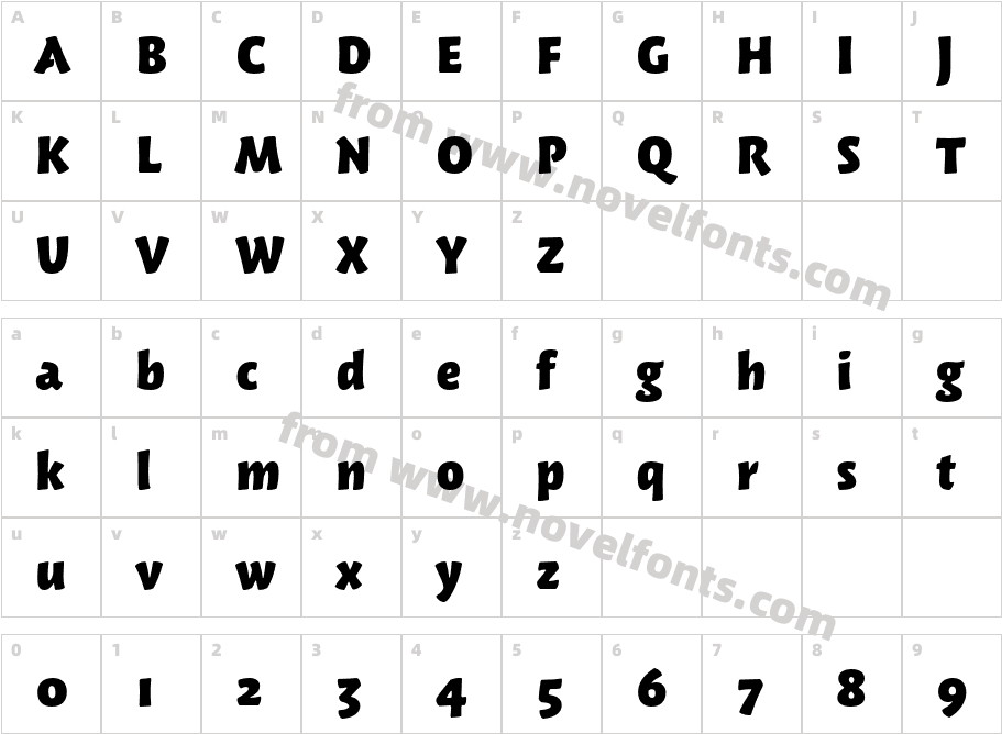 WoodlandITCStd-HeavyCharacter Map