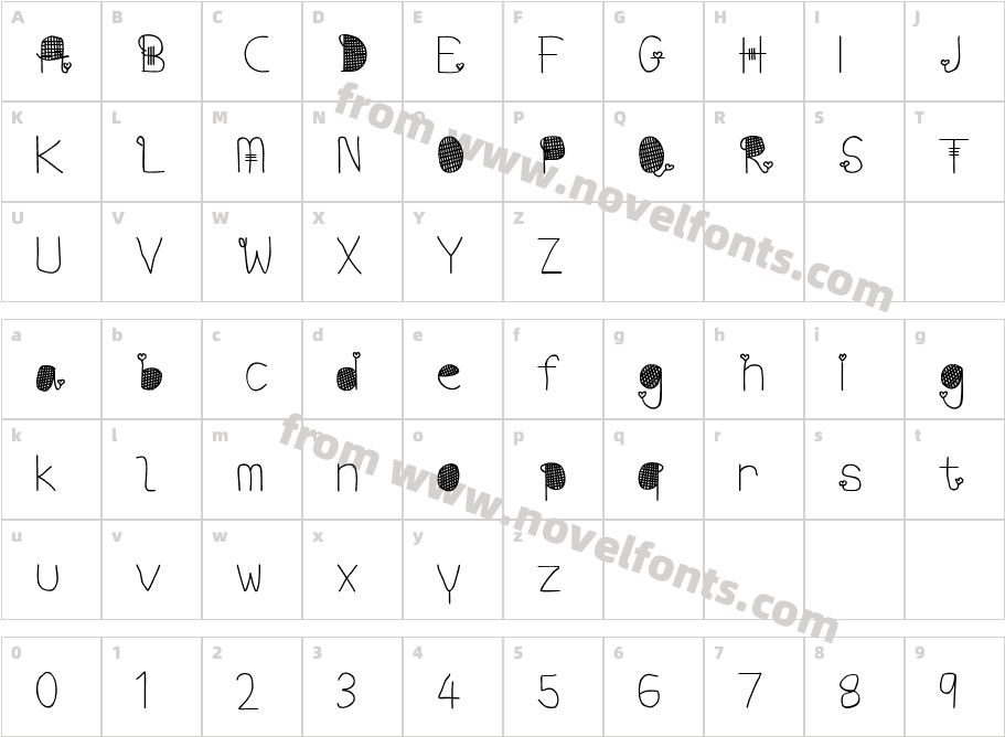 Words In My HeartCharacter Map