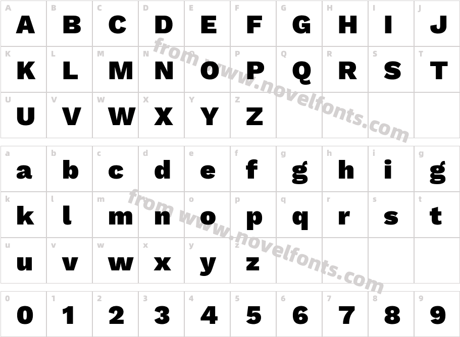 Work Sans BlackCharacter Map