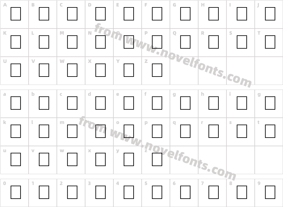 Wrenn Initials Shadowed CondCharacter Map