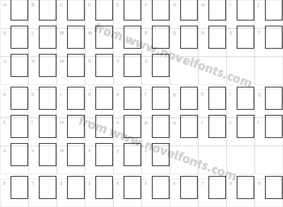 Wrenn Initials ShadowedCharacter Map