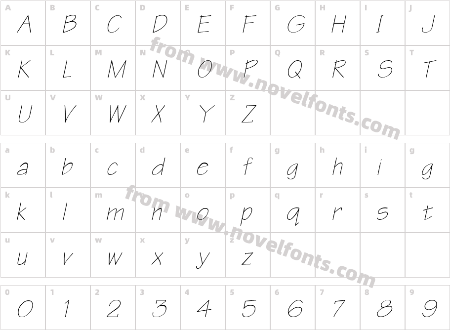 Write ObliqueSWFTECharacter Map