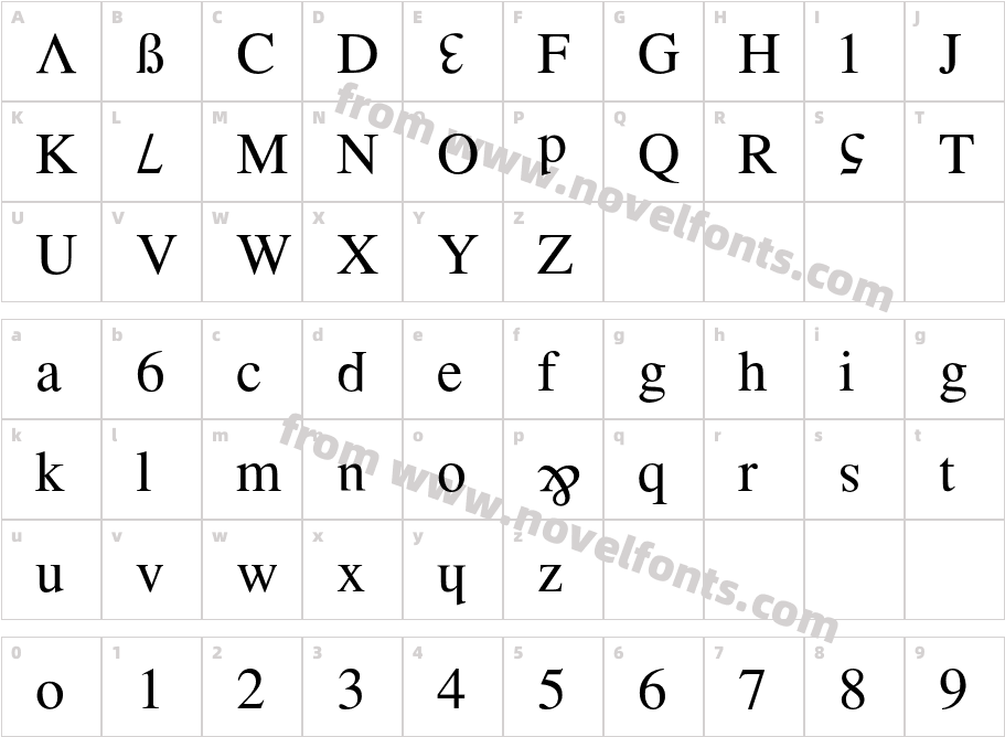 WrongfontCharacter Map