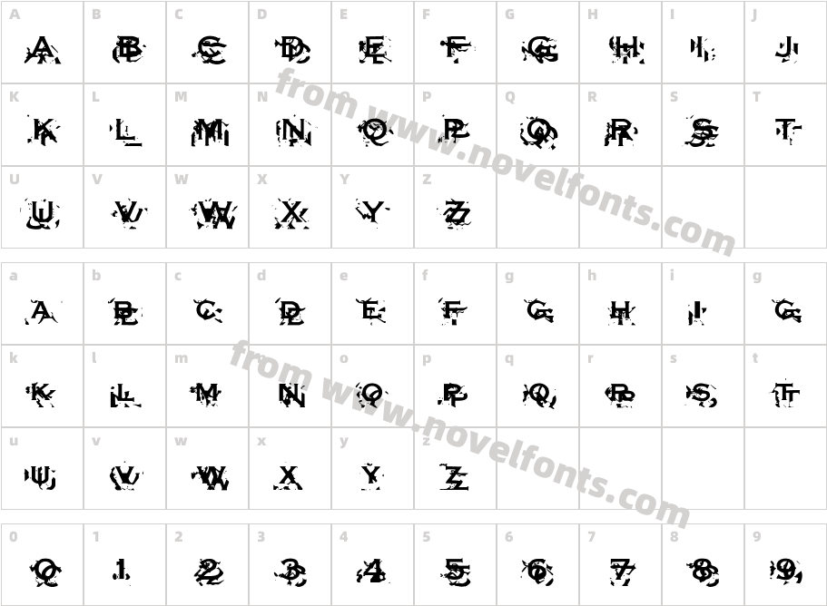 XXon XXoffCharacter Map