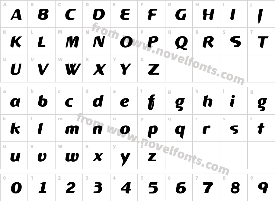 XYPERFORMULAIC-11RBCharacter Map