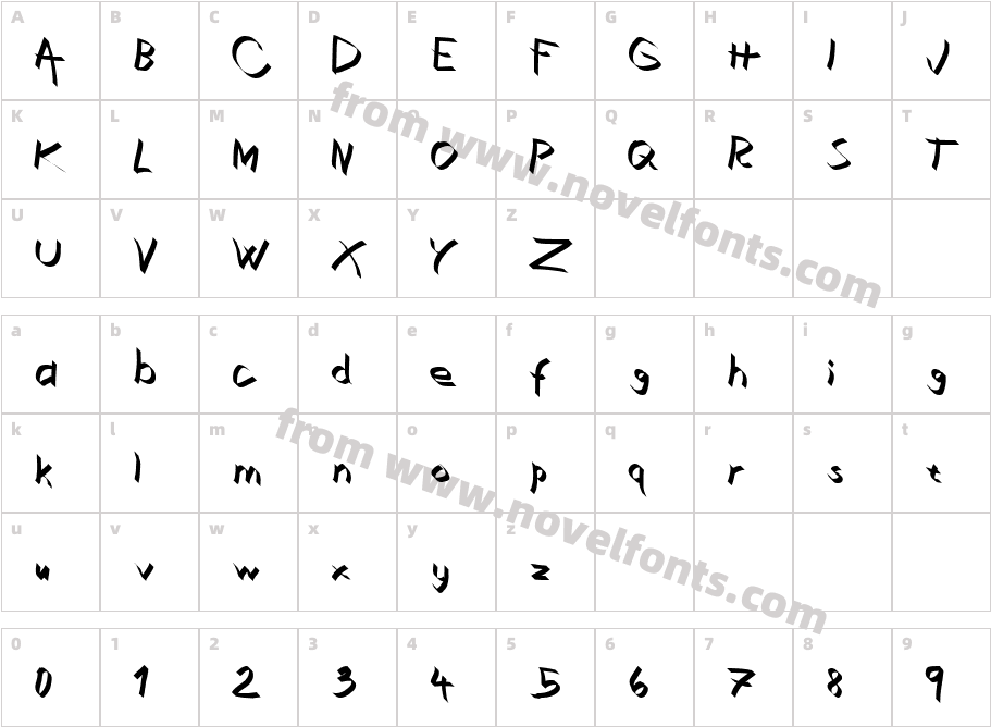 XaligraphyCharacter Map