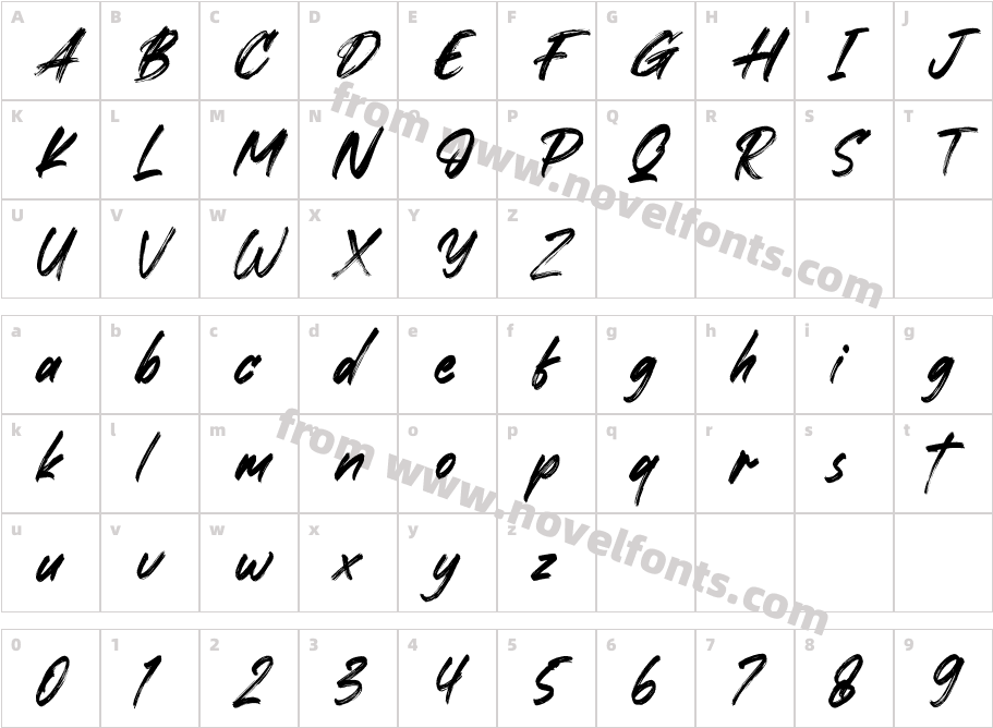 Xantorid ItalicCharacter Map