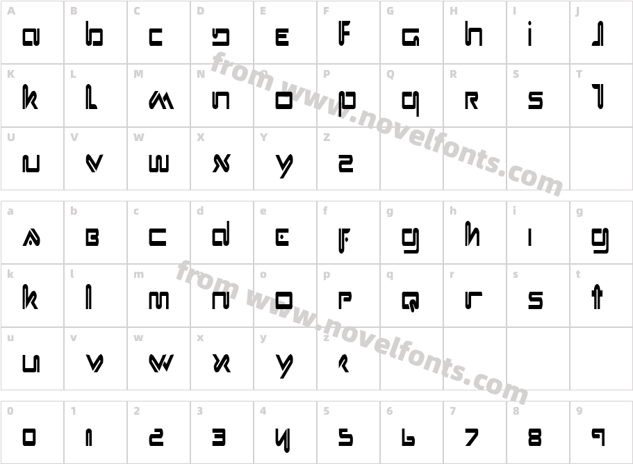 Xephyr CondensedCharacter Map