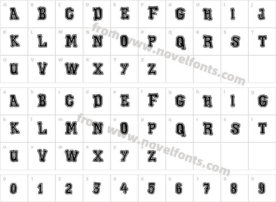 Xilo Galdino OutlineCharacter Map