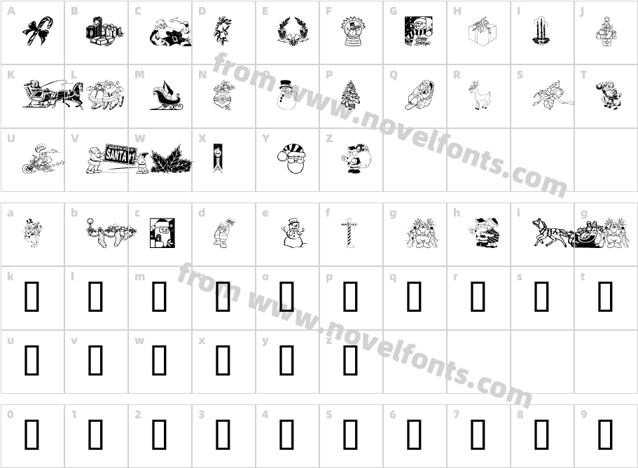 Xmas Clipart 2Character Map