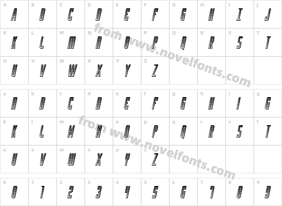 Y-Files Chrome ItalicCharacter Map