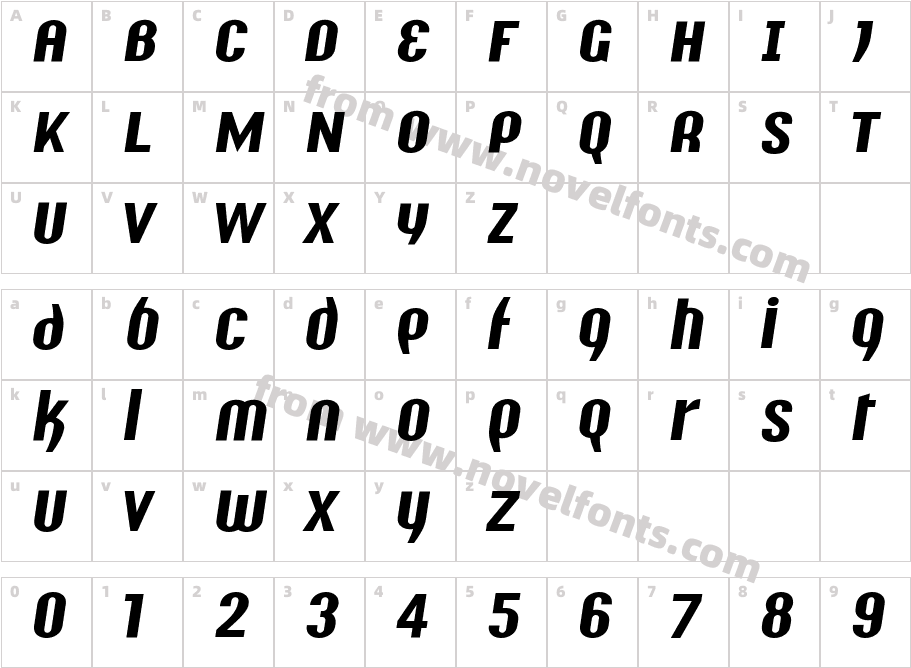 Y2K Analog Legacy ItalicCharacter Map