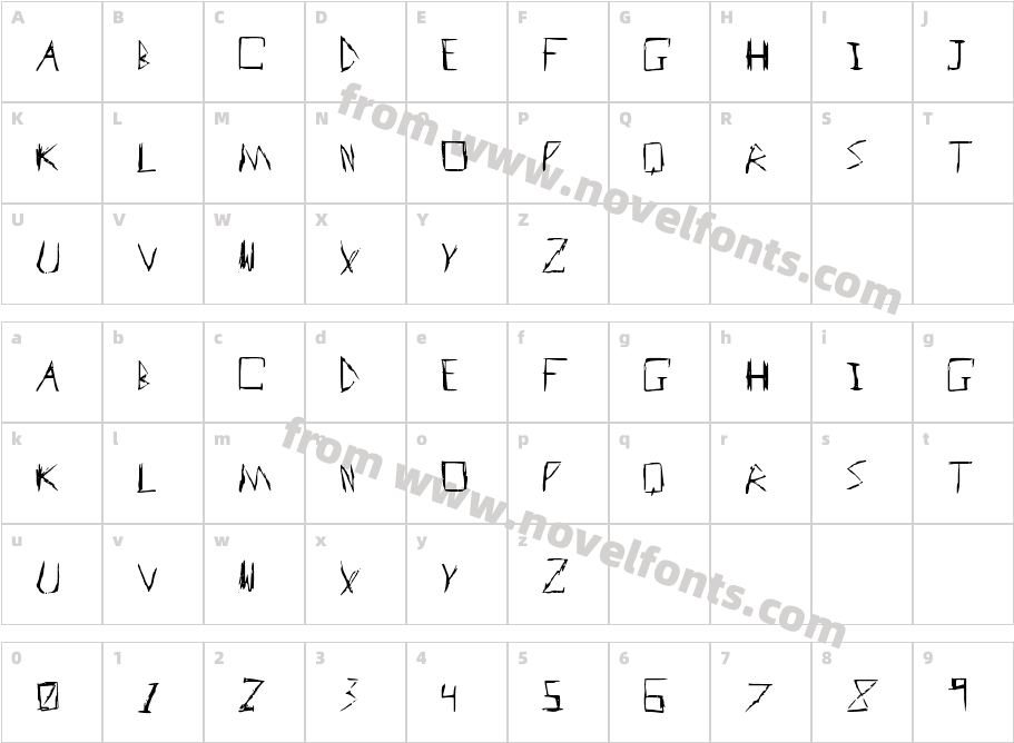 BadHandwriterCharacter Map