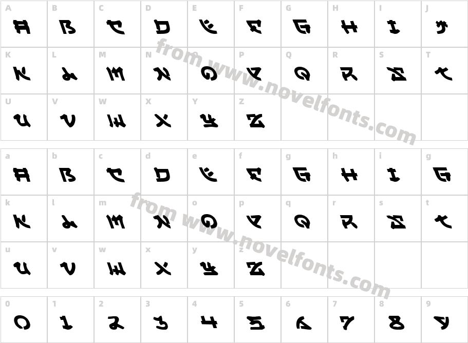 Yama Moto LeftalicCharacter Map