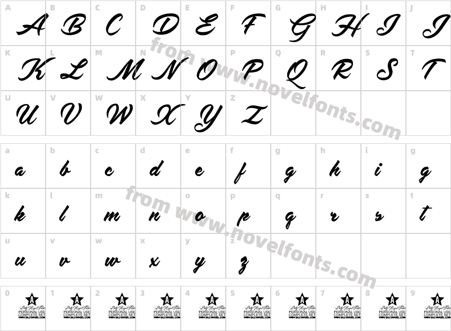 Yardley Personal UseCharacter Map