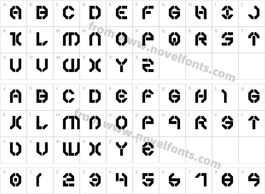 Year 3000 BoldCharacter Map