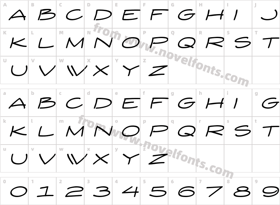 Yuba BTN Expanded ObliqueCharacter Map