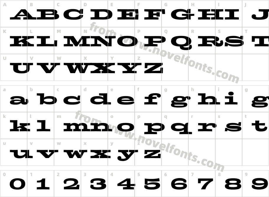 Zapata MediumCharacter Map