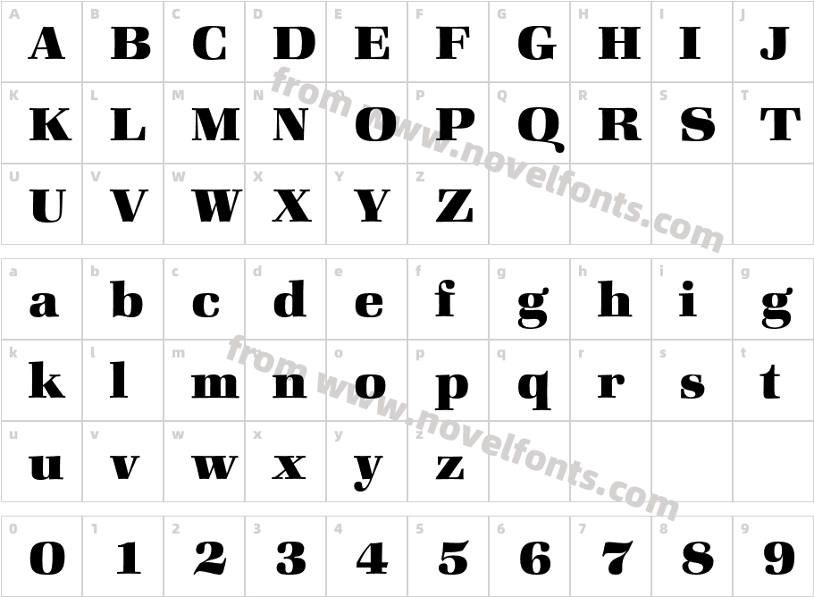 Zapf Book ITC Std-HeavyCharacter Map