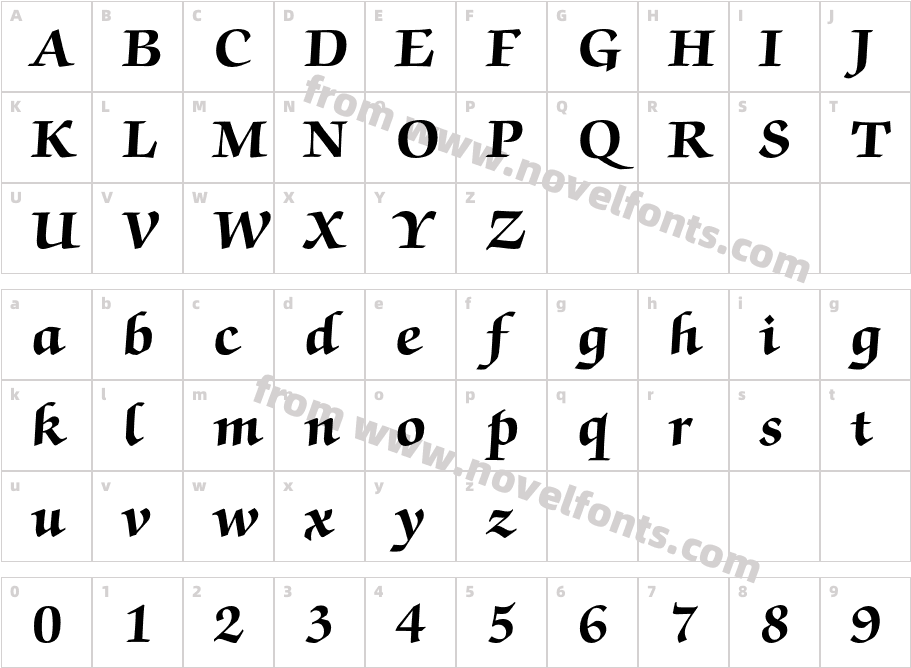 ZapfChanceryEF-BoldCharacter Map