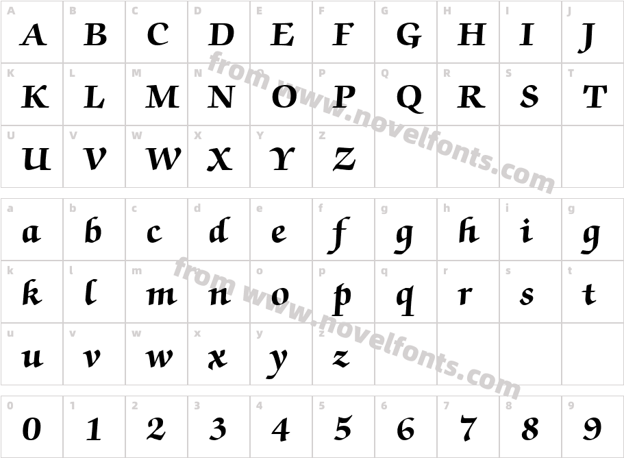 ZapfChanceryITCbyBT-BoldCharacter Map