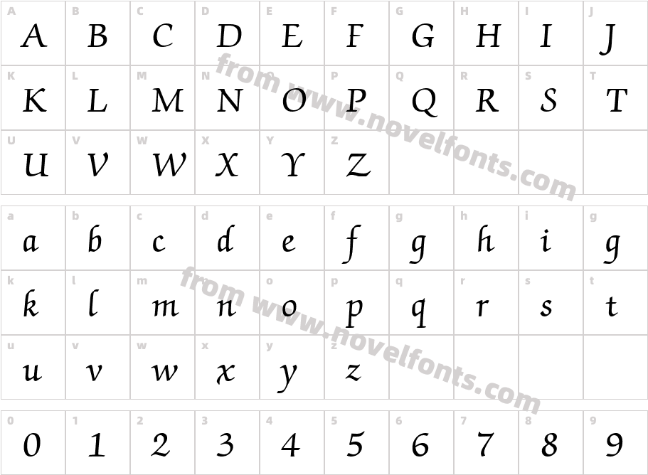 ZapfChanceryITCbyBT-MediumCharacter Map