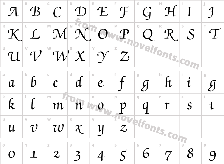 ZapfChancerySwashBQ-MediumCharacter Map