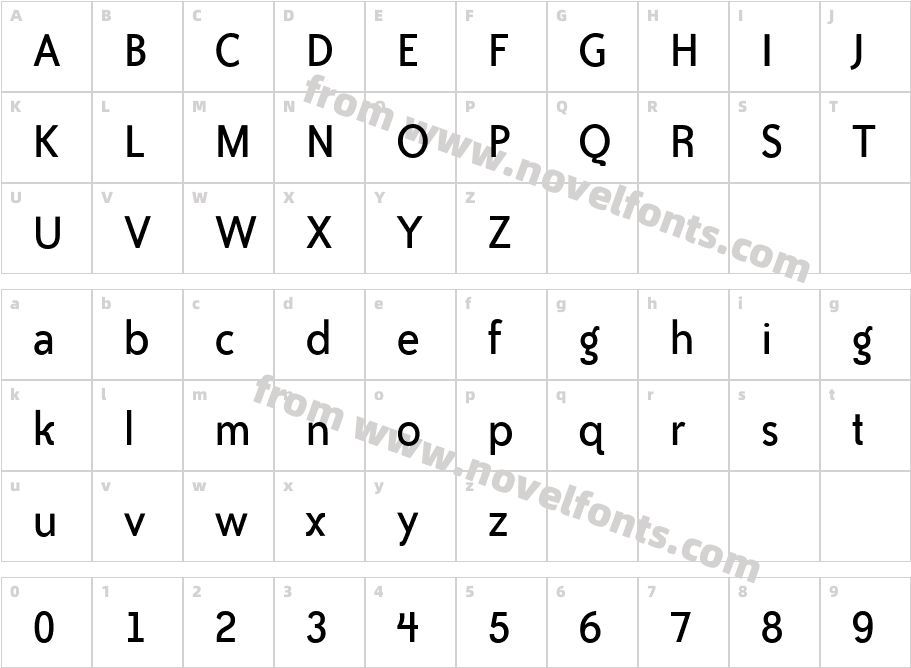 Bailey Sans ITC BookCharacter Map