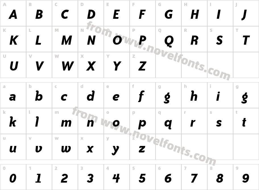 Bailey Sans ITC TT BoldItalicCharacter Map