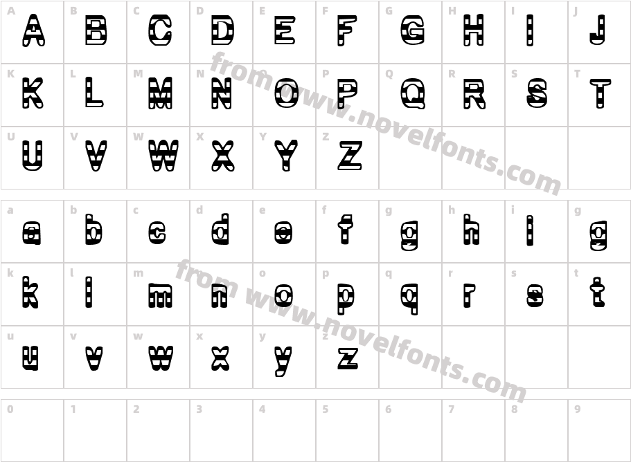 Zebra ParadeCharacter Map