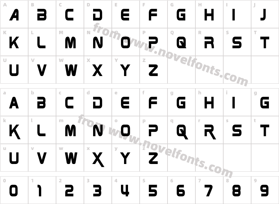 Zebulon Condensed BoldCharacter Map