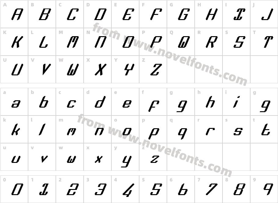 Zee Lance ItalicCharacter Map