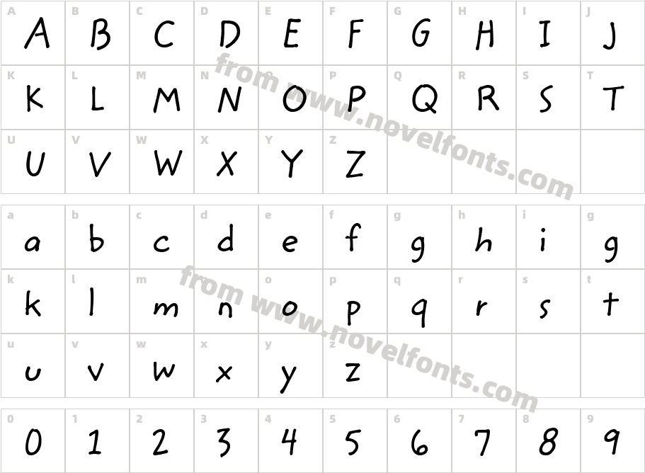 Zemke Hand ITCCharacter Map