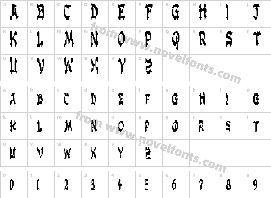 Zen Masters CondensedCharacter Map