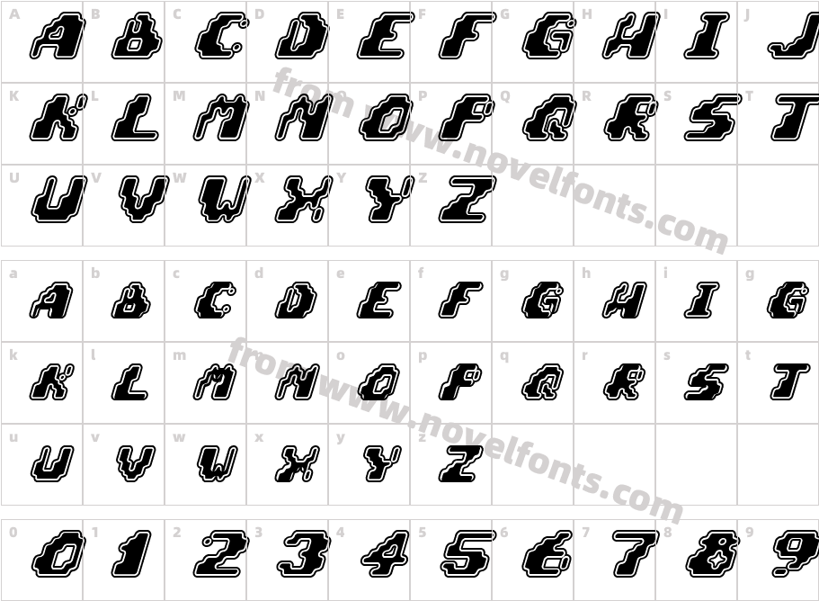 Zero Velocity (BRK)Character Map