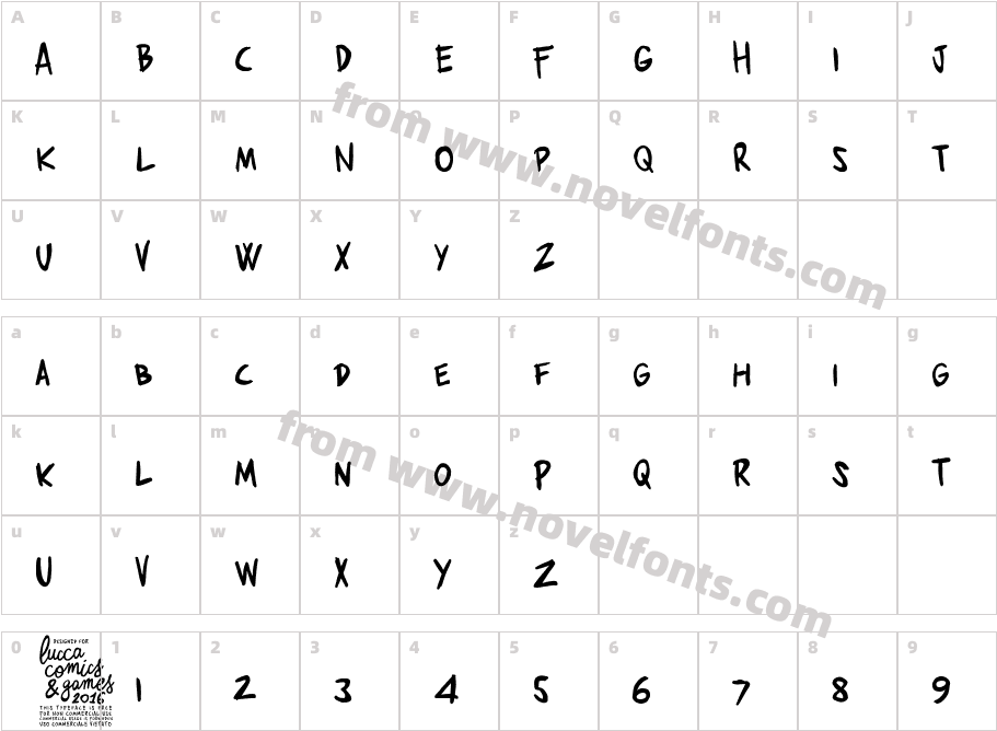 Zerocalcare BlockletterCharacter Map