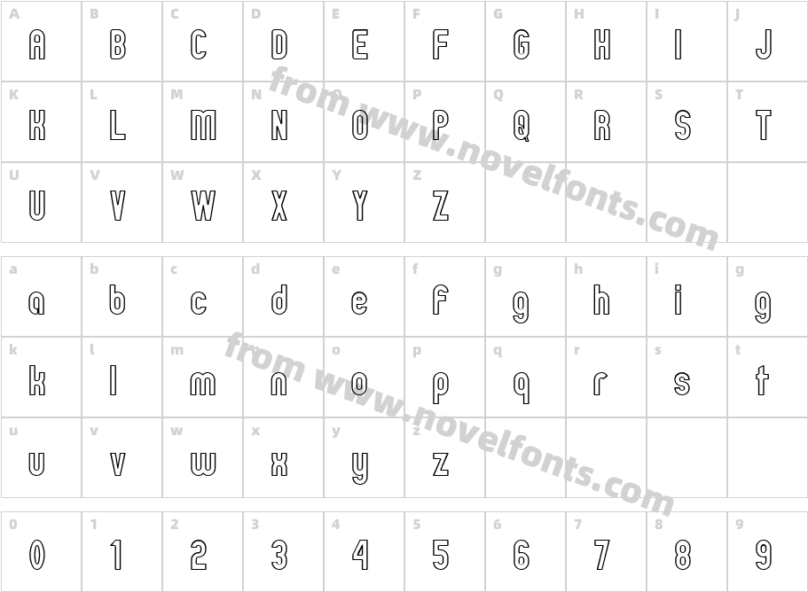 Zillah Modern OulineCharacter Map