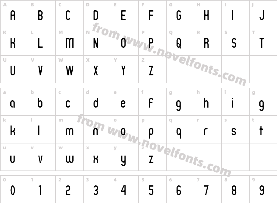 Zillah Modern ThinCharacter Map