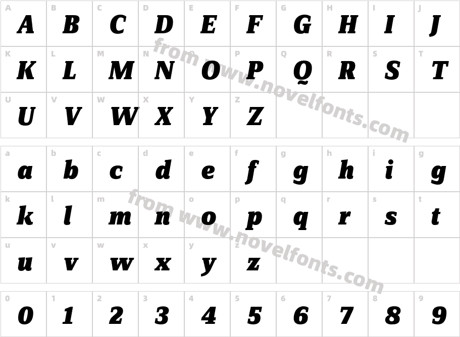 ZineSerifDis BlackCharacter Map